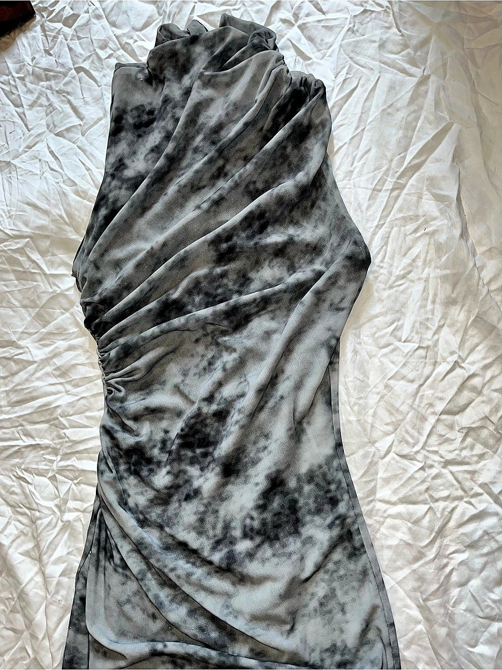 Zara Draped Mini Dress in Gray & Black Size Medium